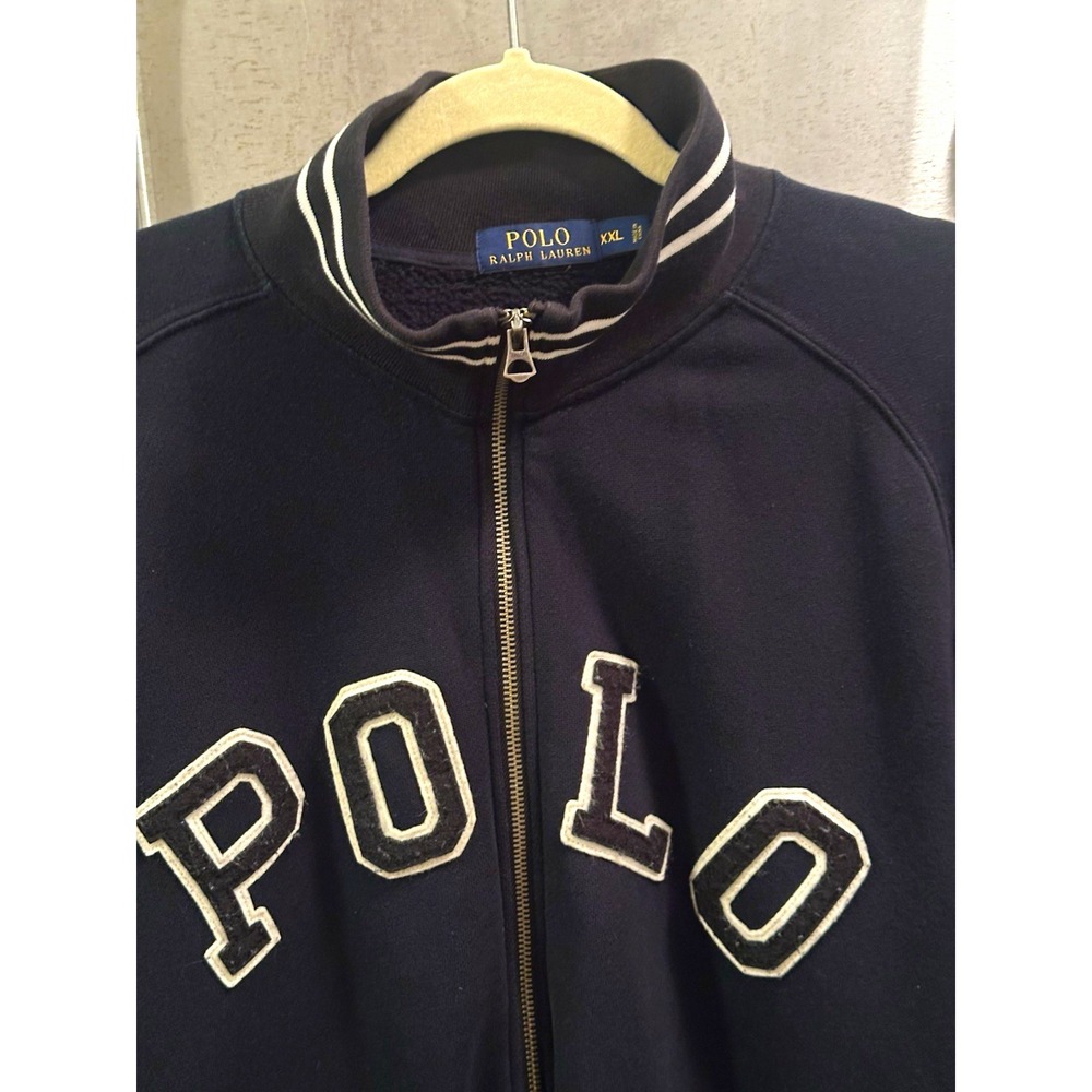Polo Ralph Lauren Men's Full Zip Fleece Sweatshirt Mock Neck Pockets Black XXL
